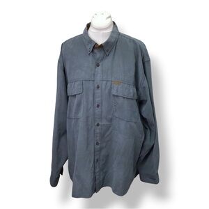 North River Mens Long Sleeve Button Down Shirt/Shacket Active Outdoors Blue XXL